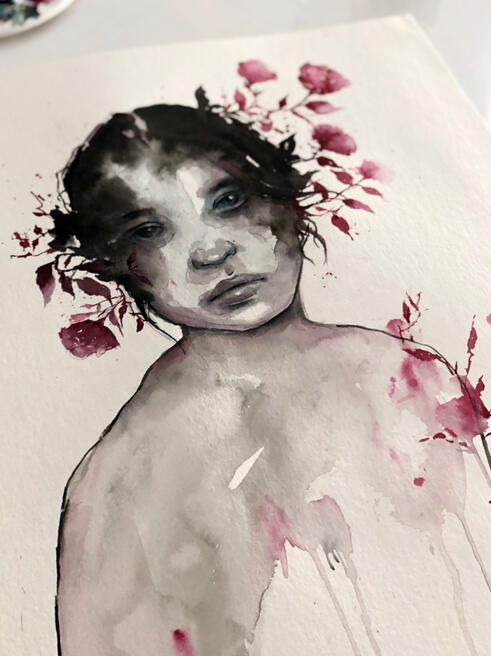 “Gloom” | inspired by Agnes Cecile’s work | Watercolor on 11x14in 300gsm paper