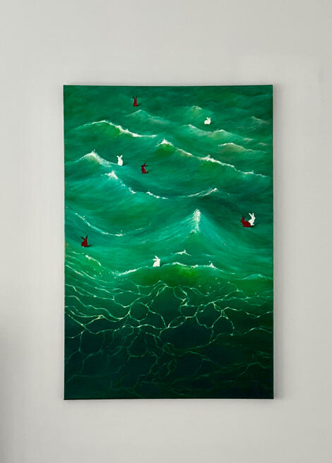 “Leap of faith” | Oil on 60x90cm canvas | €320
