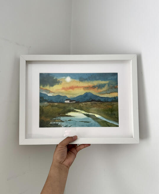 “To ends of the horizon” | Watercolor 9x12in | framed | €90