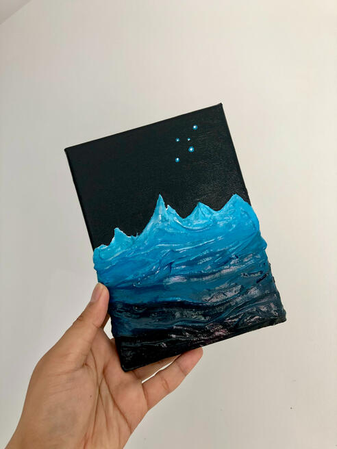"Waves II" | Textured acrylic on 5X7in canvas | SOLD
