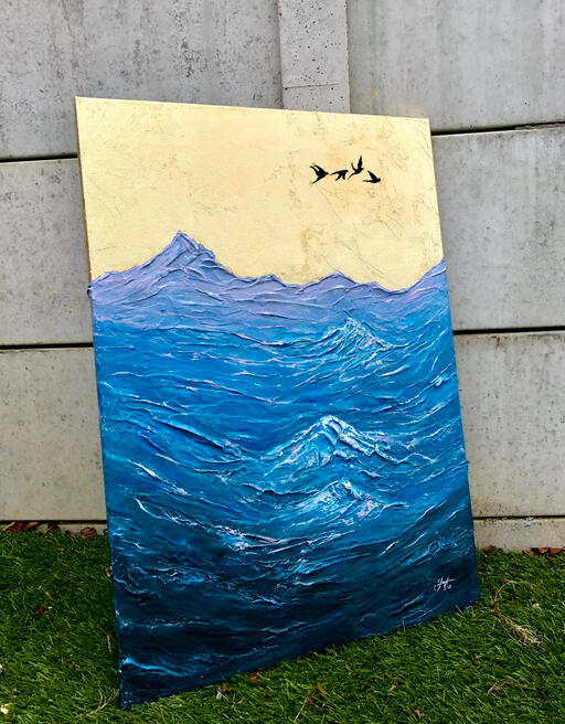 "Meet me in the Atlantic" | Textured crylic on 50x70cm canvas | €170