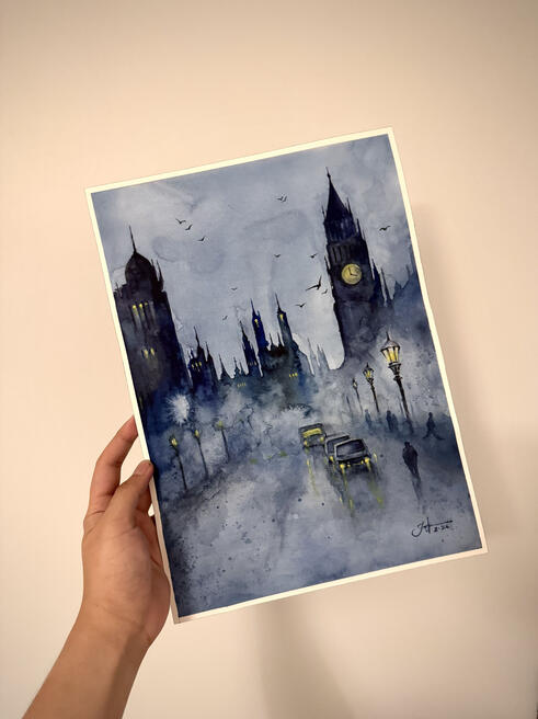 “For once it glowed” | Watercolor on 300 gsm hot pressed paper | 10x14in | SOLD