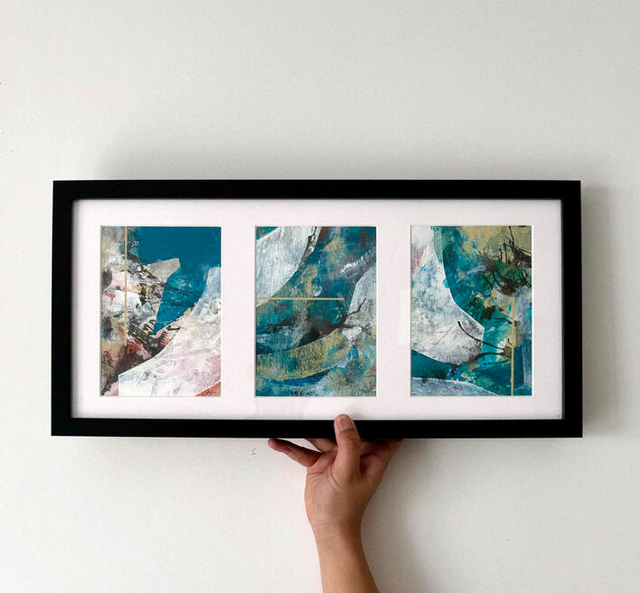 ”Hitori ja nai” | Acrylics on 5x7in (each) watercolor paper - framed | SOLD