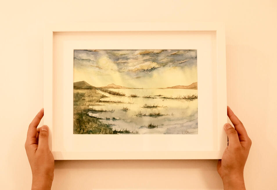 Golden | 9x12in watercolor (framed) | €90